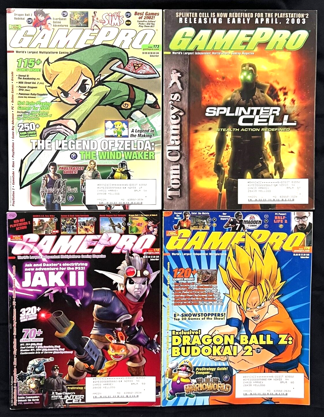 GAMEPRO (Feb, May, July, Aug, 2003 - Issues 173, 176, 178, 179) (4 magazines)
