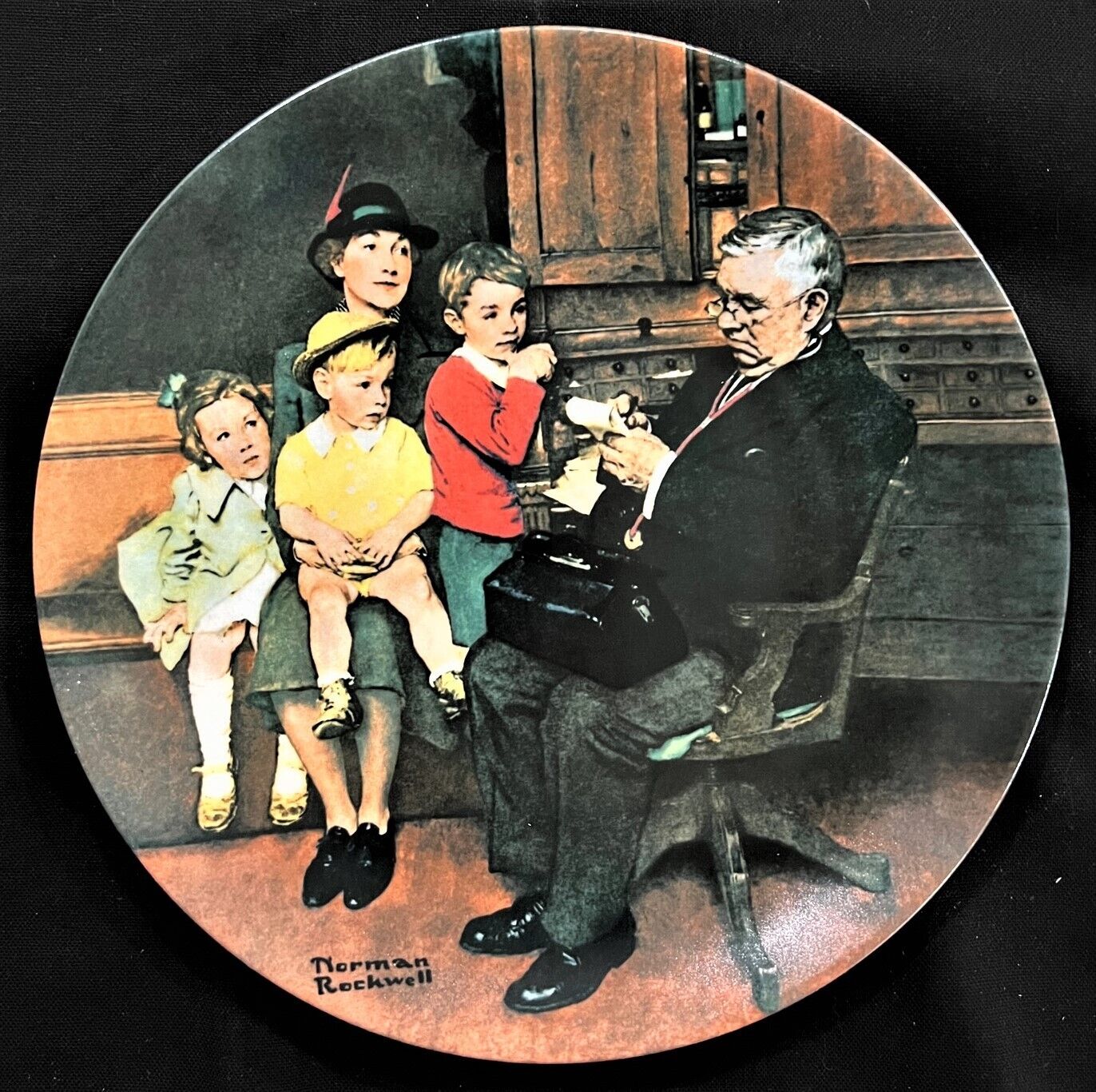 "THE FAMILY DOCTOR"  By NORMAN ROCKWELL - Collector Plate Limited Edition