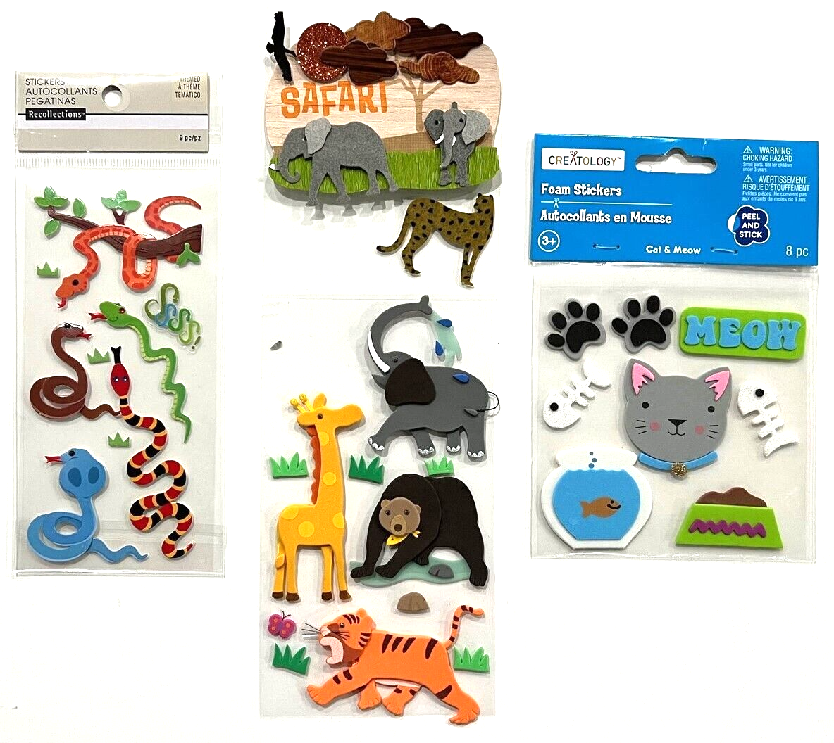 STICKERS - Safari Animal Stickers and Cat Stickers