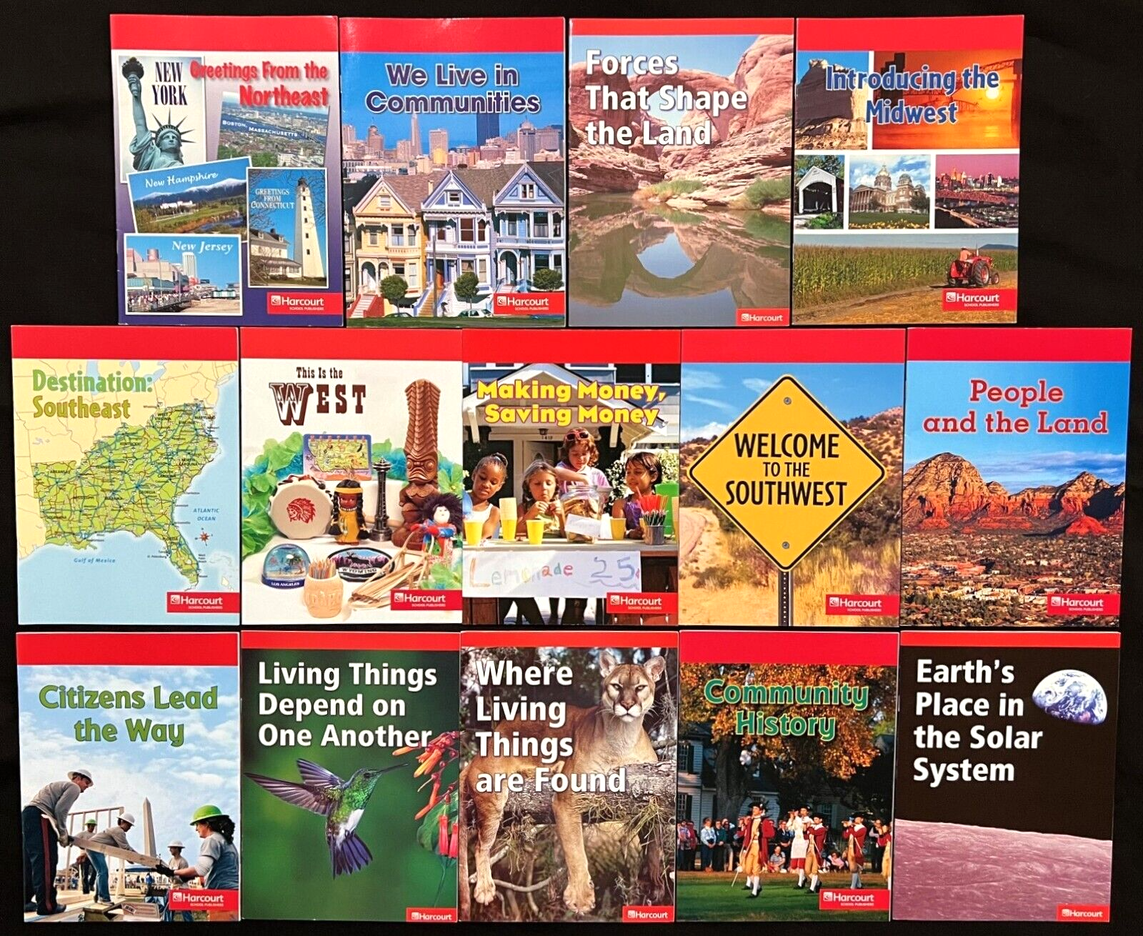 2nd - 4th HARCOURT LEVELED READERS - Social Studies (14 books) (2005, Harcourt)