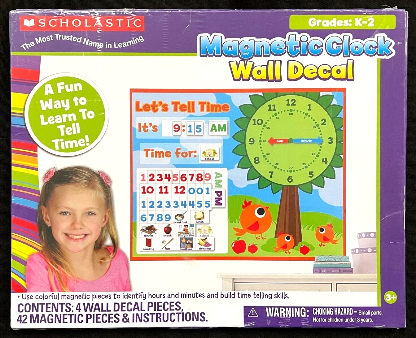 Kindergarten and Up - MAGNETIC CLOCK WALL DECAL (2014, Scholastic)