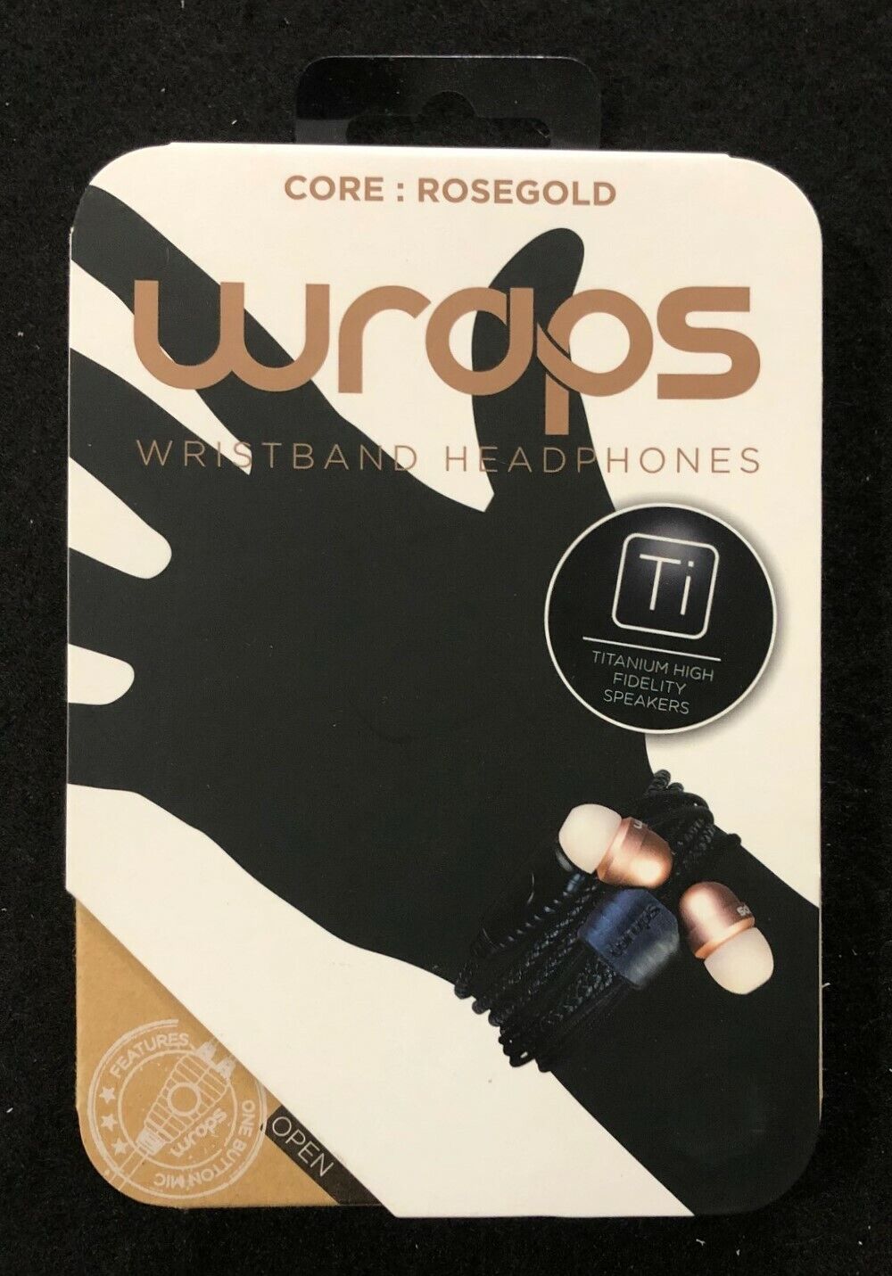 Earbuds WRAPS - Wristband Headphones (RoseGold) **Brand New