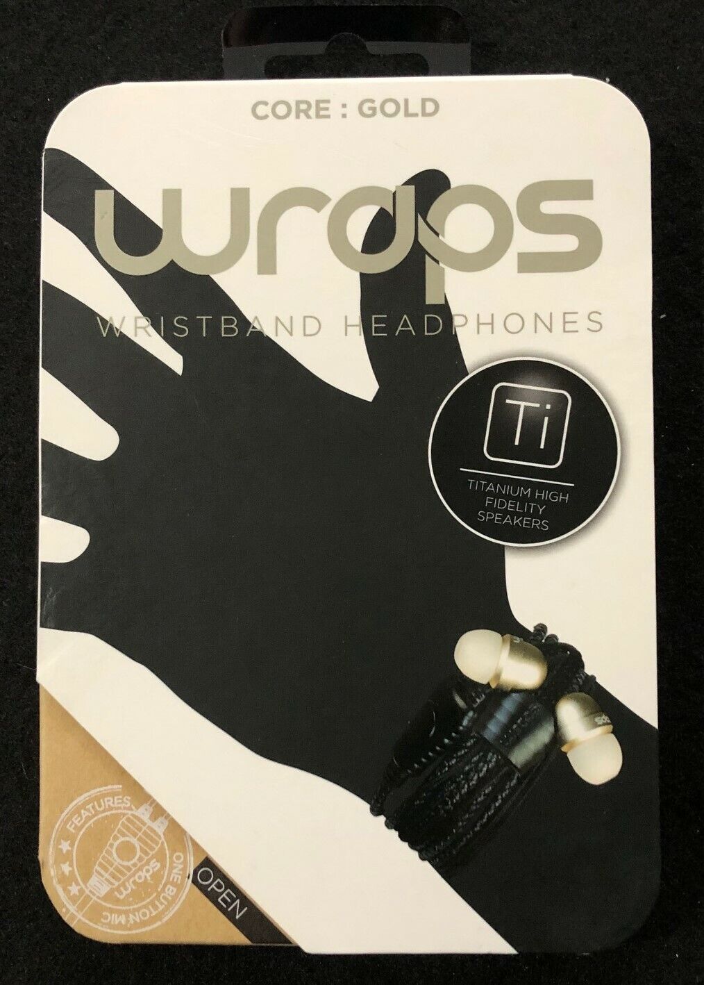 Earbuds  WRAPS - Wristband Headphones (Gold)  **Brand New