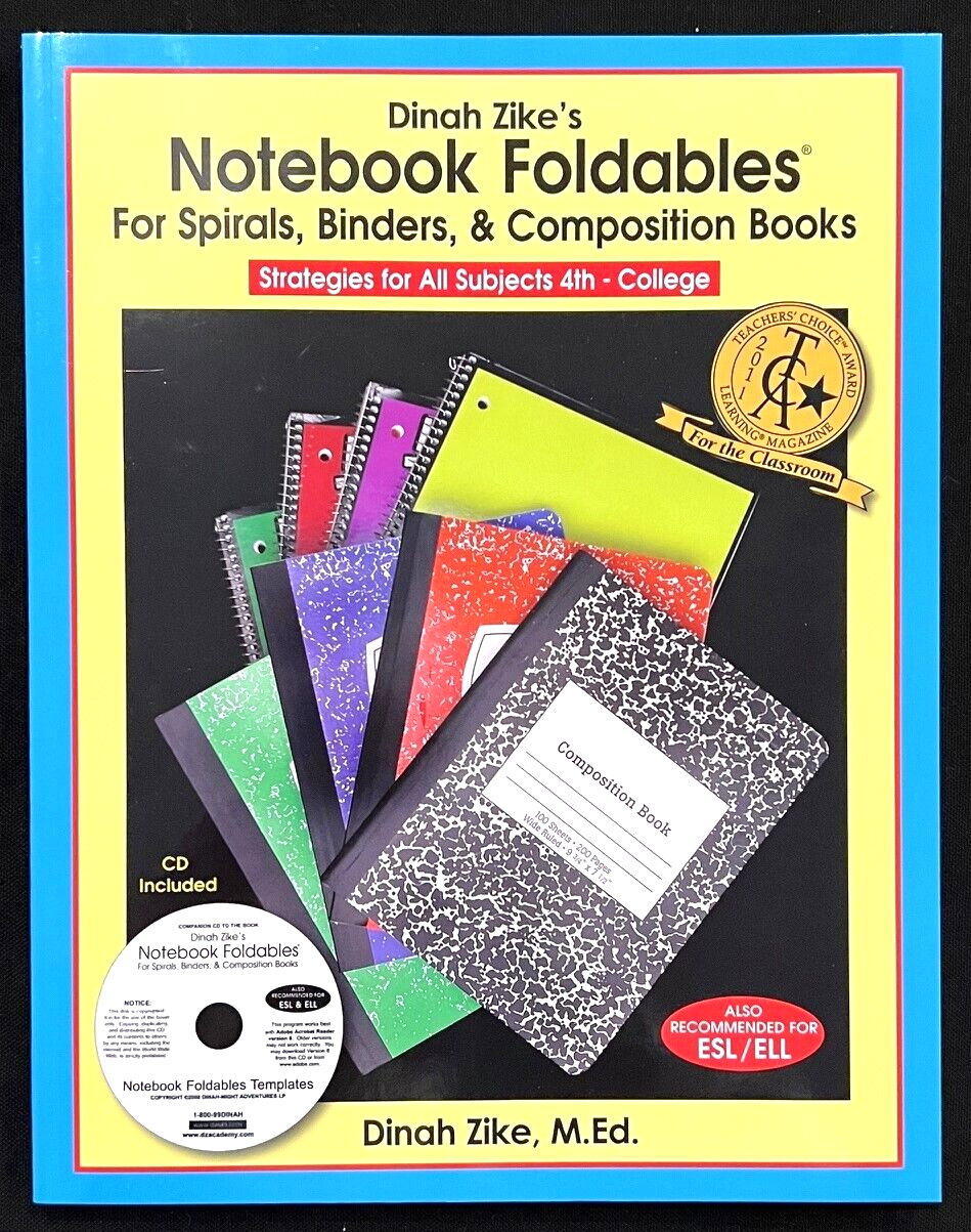 NOTEBOOK FOLDABLES with CD (for Spirals, Binders, Composition Books)  By D. Zike