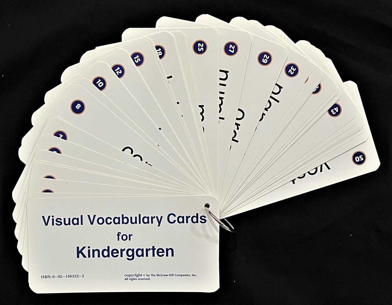 Kindergarten - 50 VISUAL MATH VOCABULARY CARDS -Complete Set (2007, McGraw-Hill)