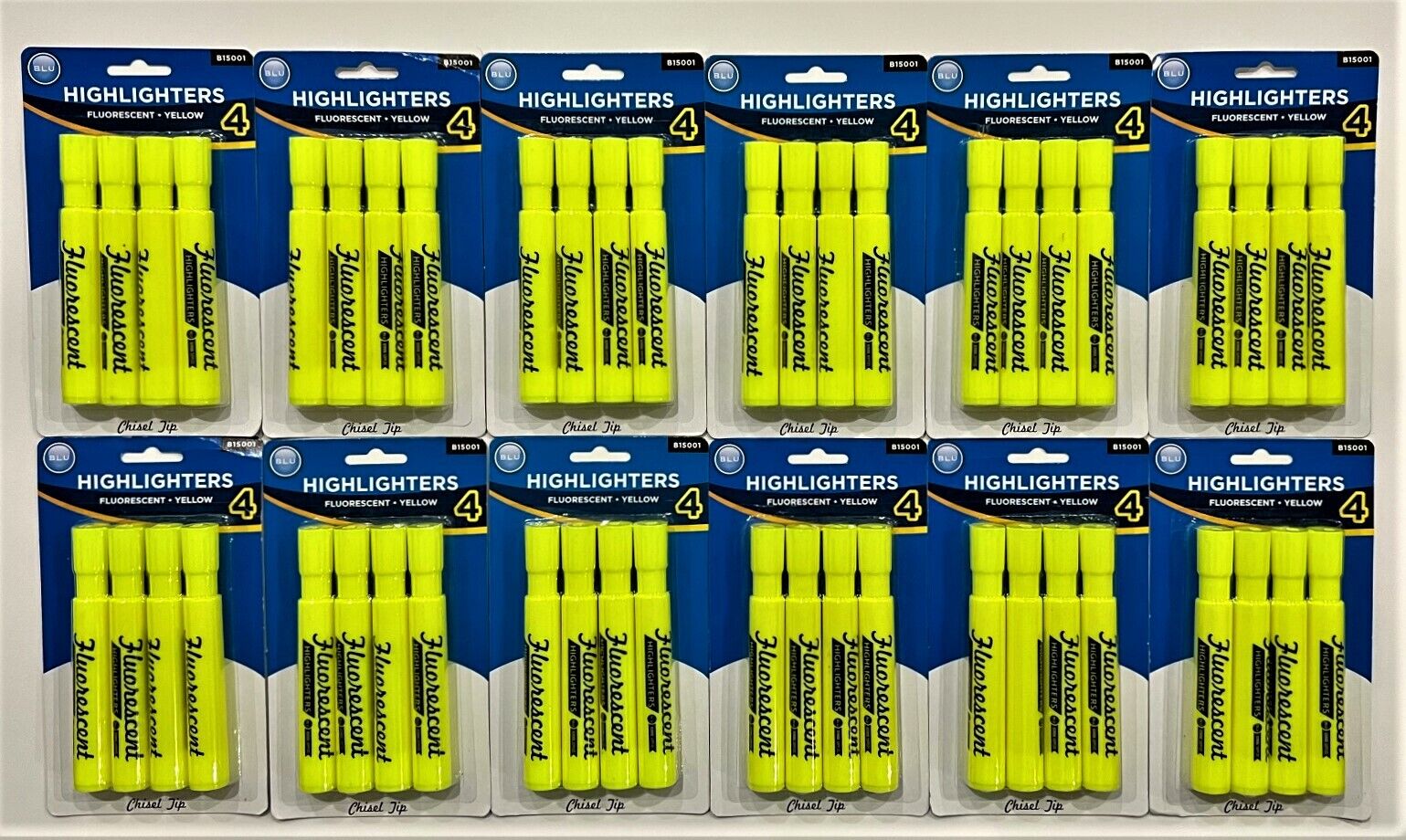 48 HIGHLIGHTERS - Yellow, Fast Drying, Chisel Tip  (NEW)