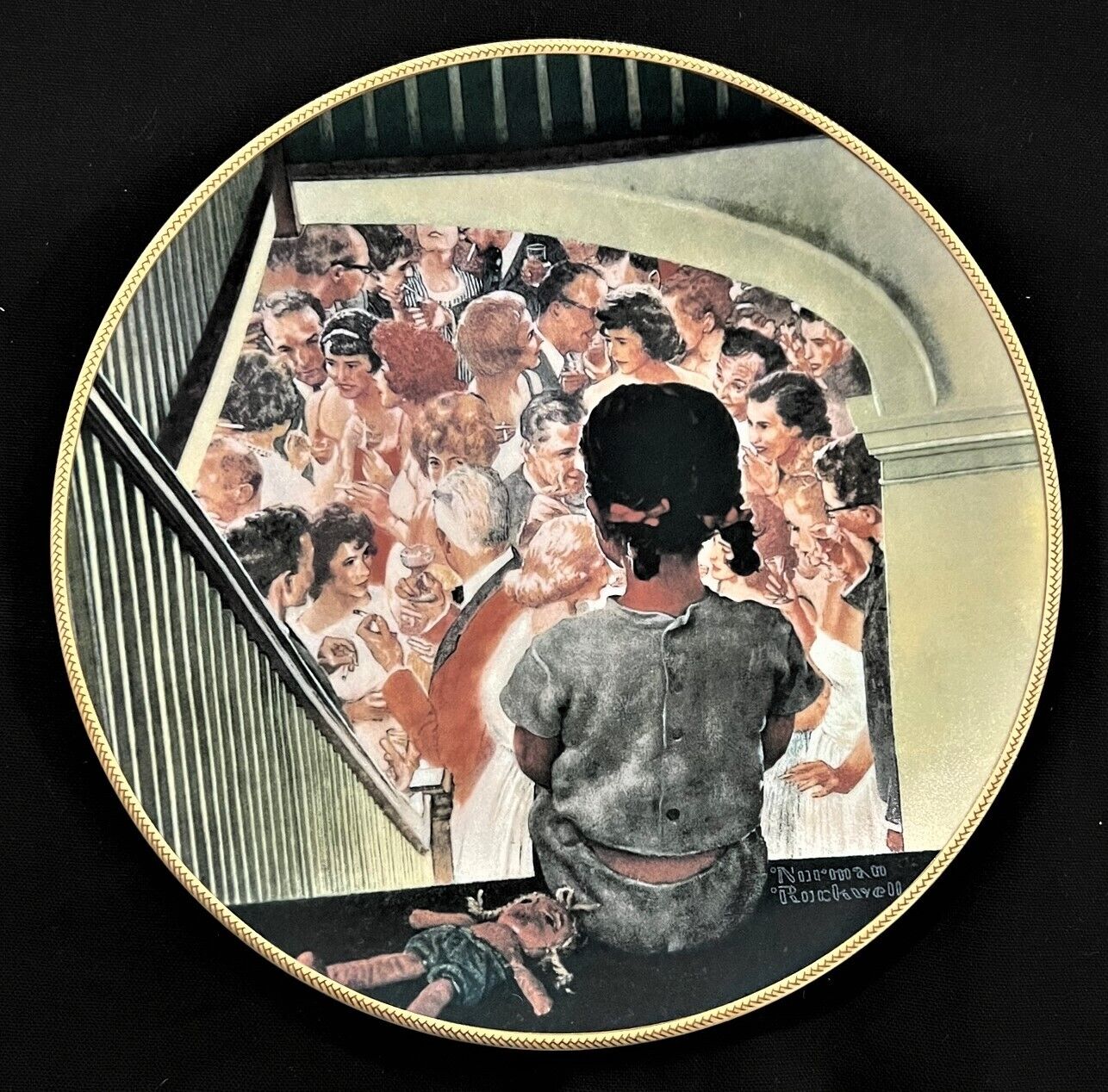 "A BALCONY SEAT"  By NORMAN ROCKWELL - Collector Plate Limited Edition