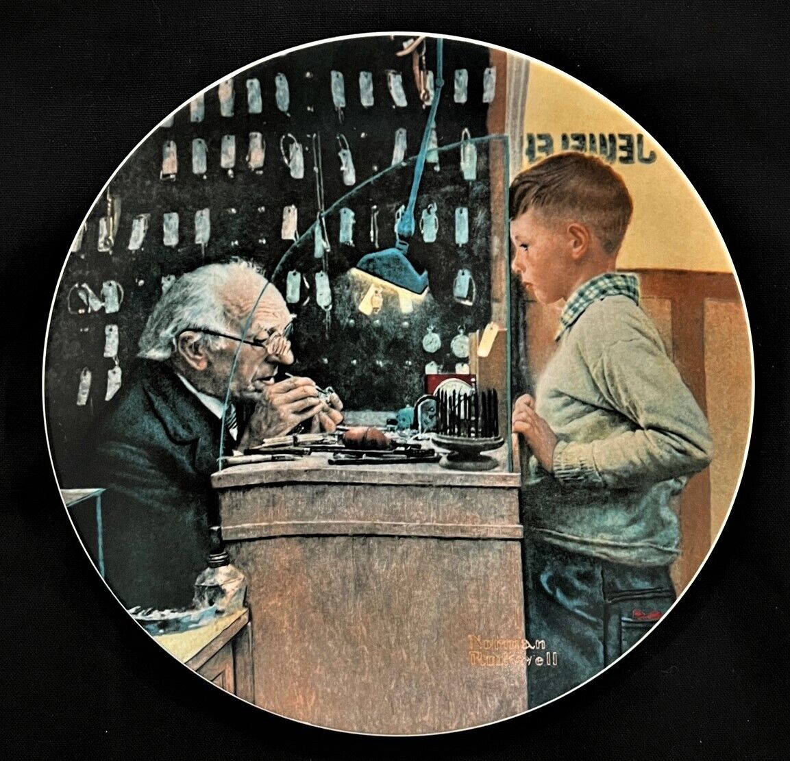 "THE JEWELER"  By NORMAN ROCKWELL - Collector Plate Limited Edition