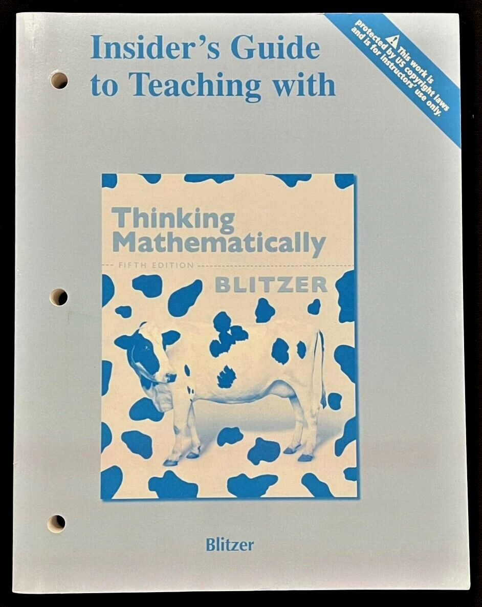 BLITZER - INSIDER'S GUIDE TO TEACHING with Thinking Mathematically (5e)  (2011)