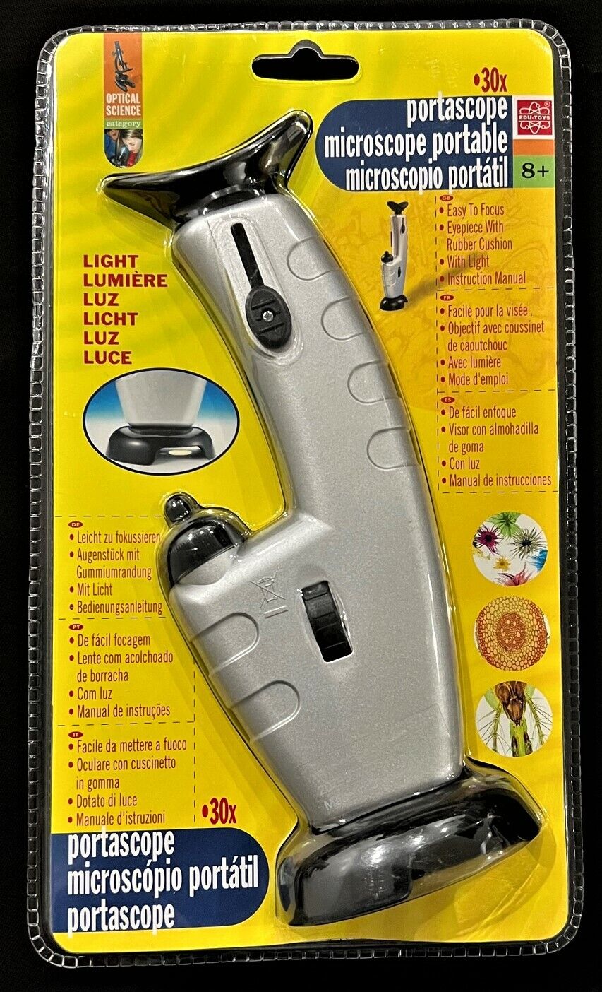 PORTABLE MICROSCOPE (Optical Science - EDU-TOYS) - Magnify 30x with Inst. Manual