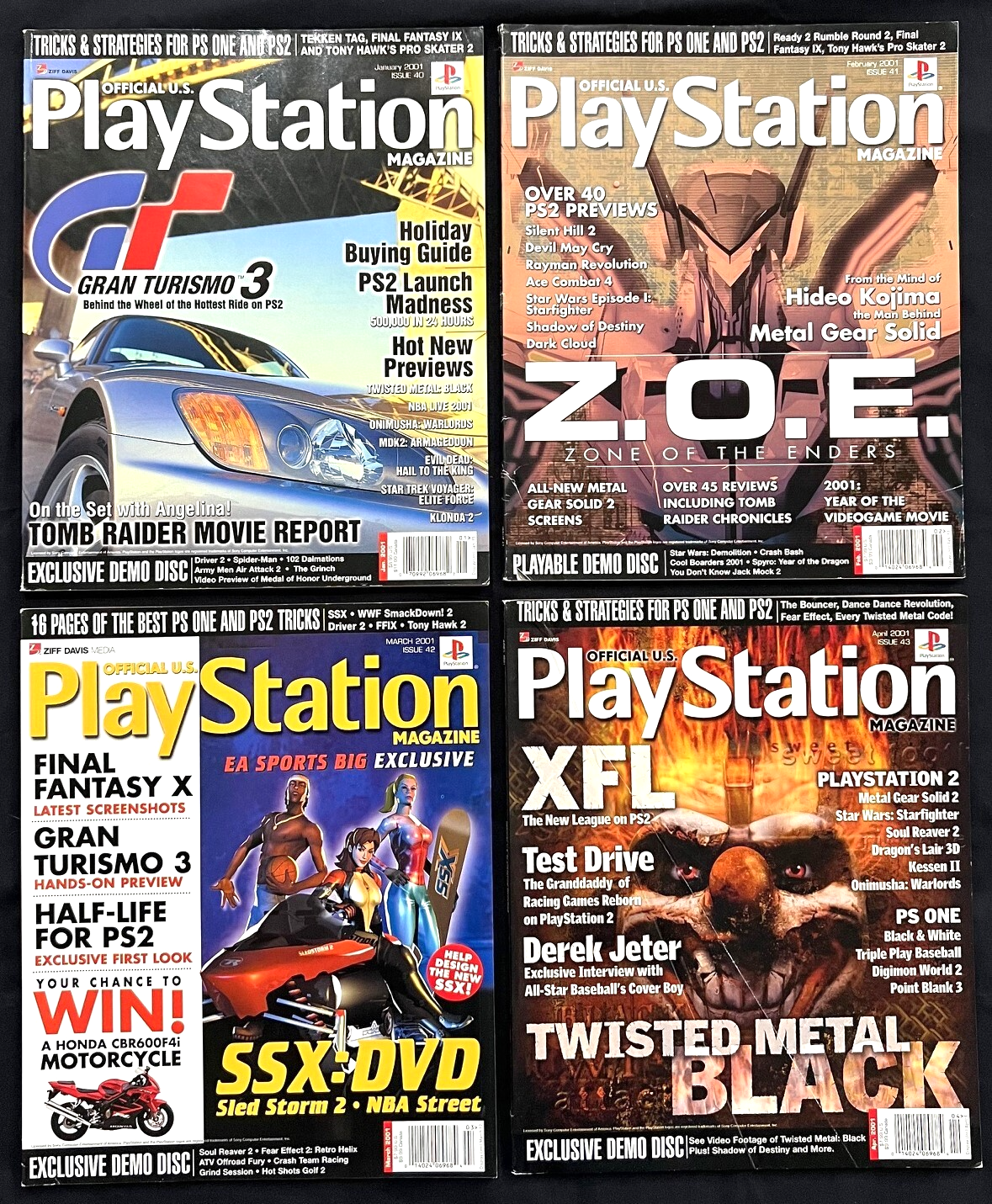 PLAYSTATION (Jan, Feb, Mar, Apr 2001 - Issues 40, 41, 42, 43)  (4 magazines)