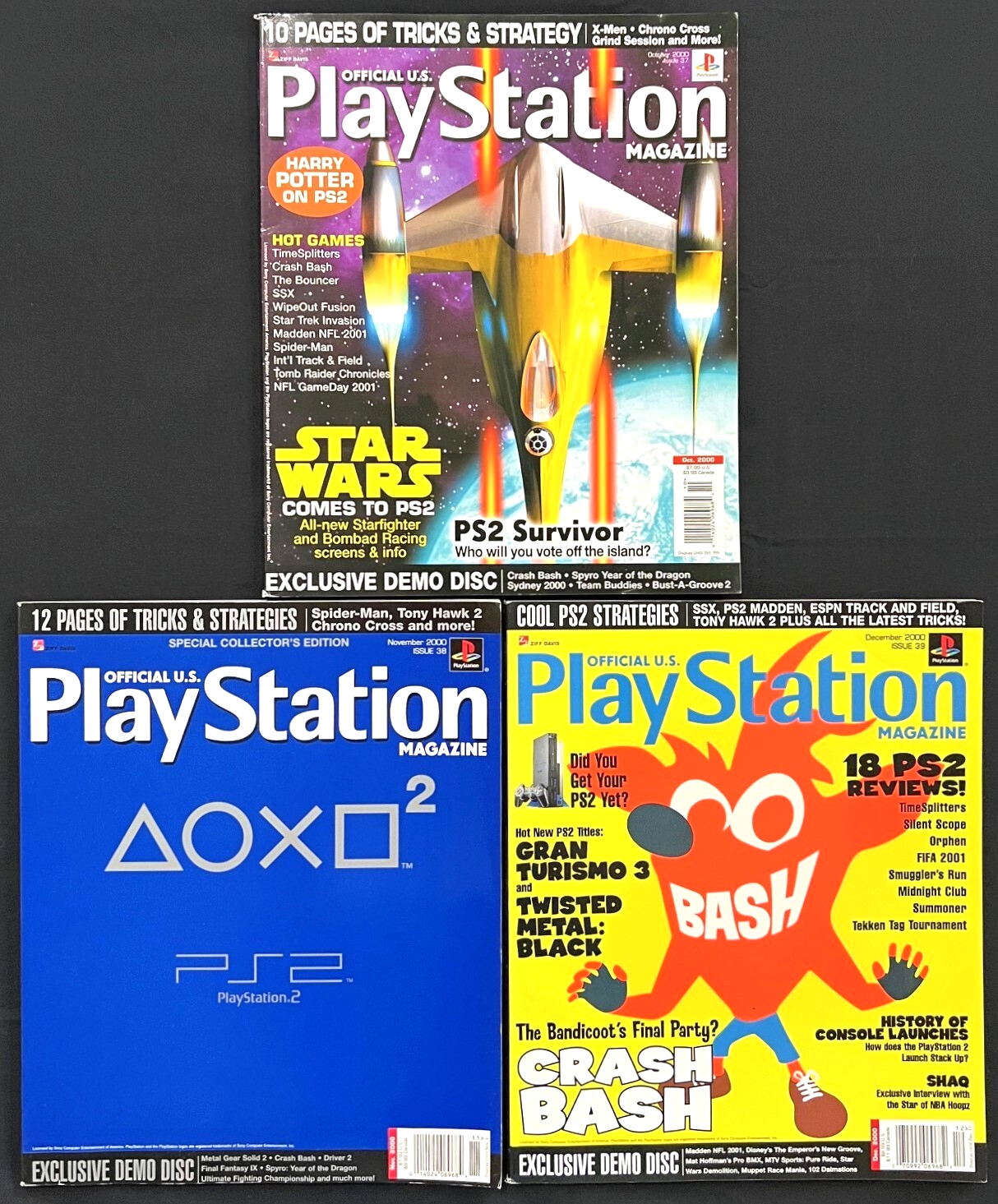 PLAYSTATION (October, November, December 2000 - Issues 37, 38, 39) (3 magazines)
