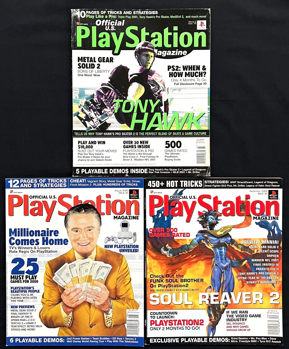 PLAYSTATION (July, August, September 2000 - Issues 10, 35, 36)  (3 magazines)